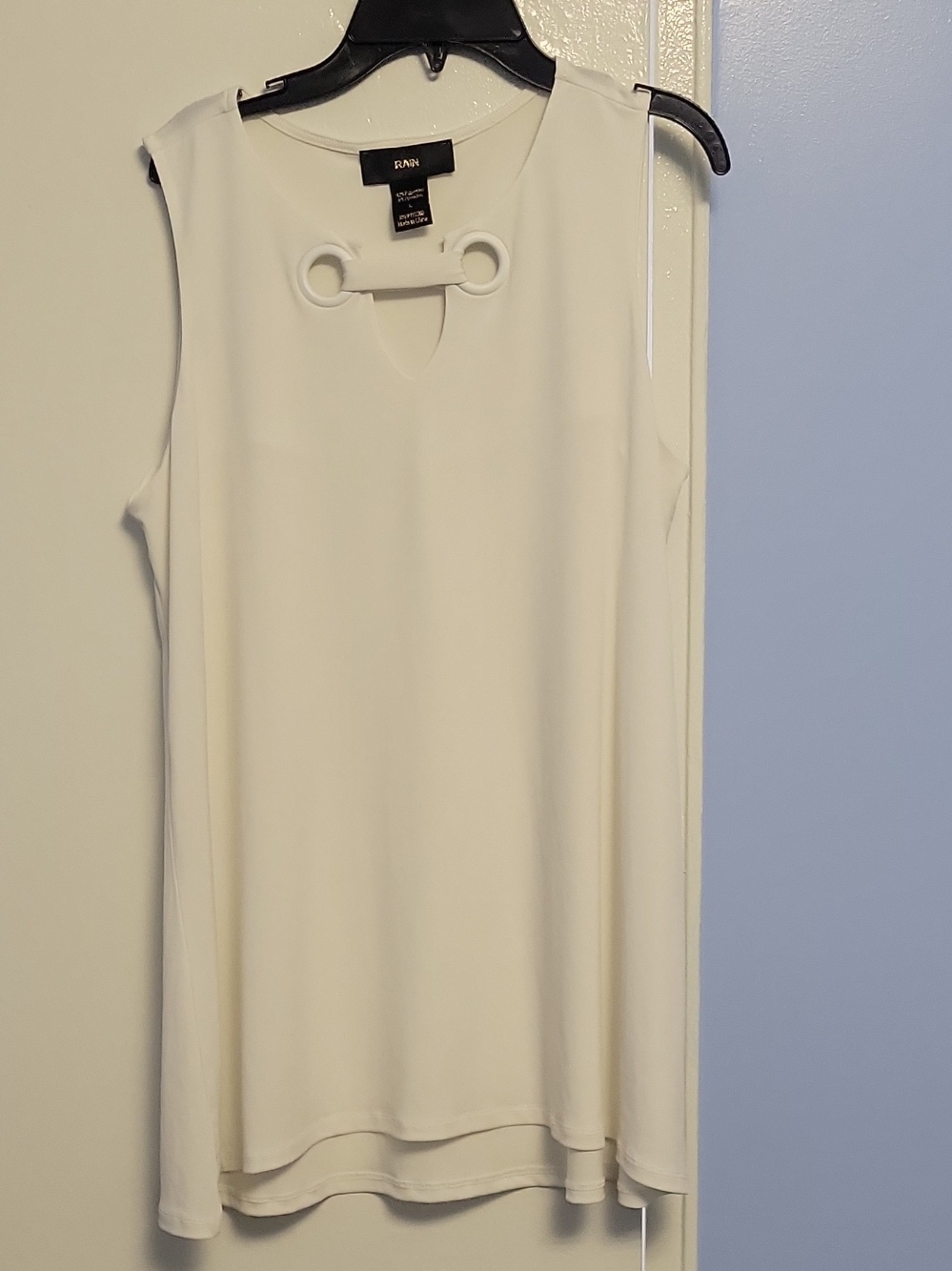 Rains White Sleeveless Shift Dress with Grommet Detail